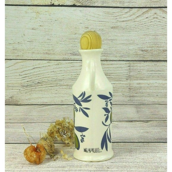 Olive Oil Ceramic Bottle Dispenser Handmade Painted Home Kitchen Decoration - Picture 7 of 9